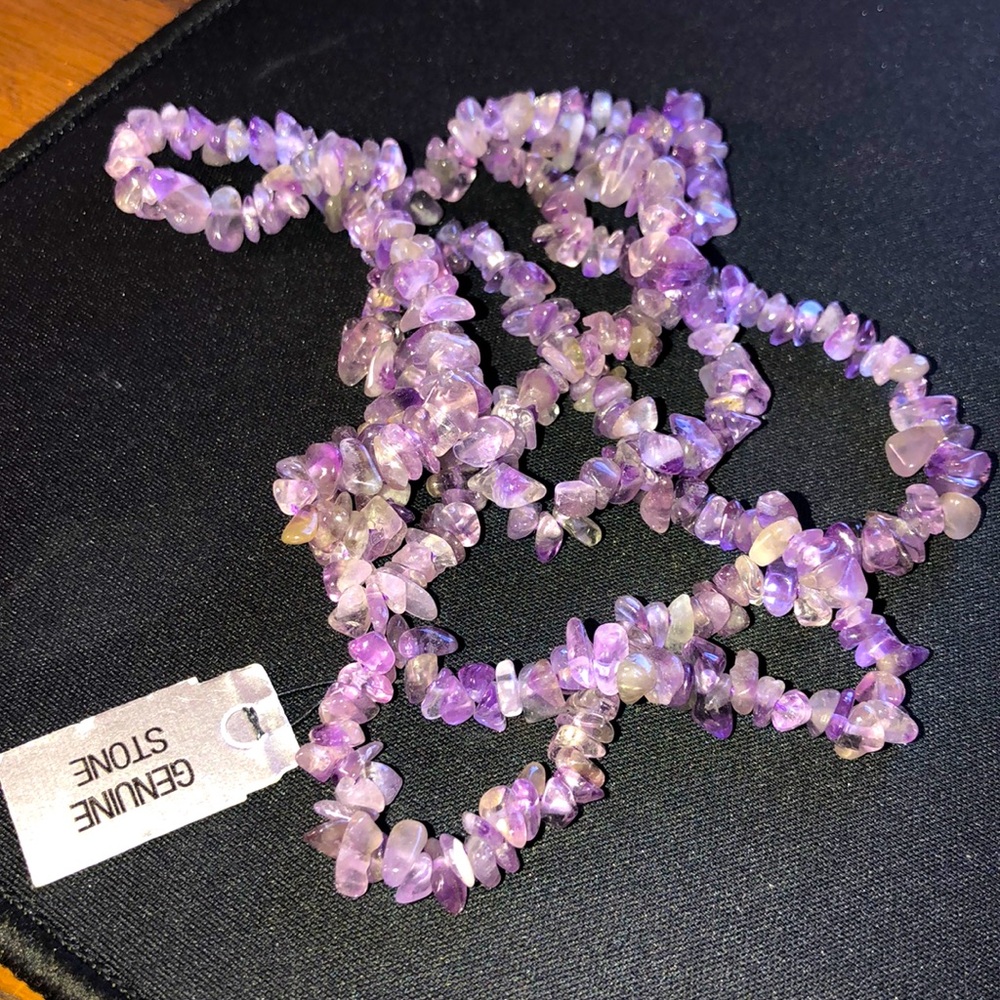 MONA SO AMETHYST BEADED NECKLACE GENUINE STONES